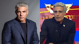 החיקוי של יאיר לפיד והמקור, צילום: קשת 12 ויוסי אלוני